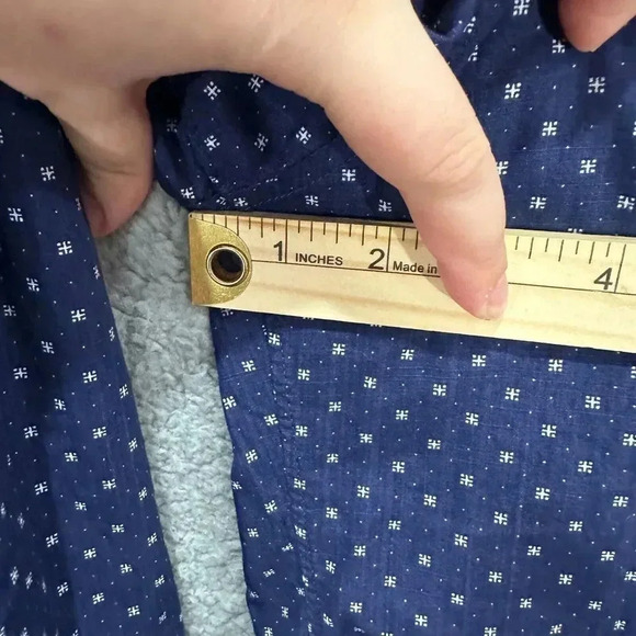 J.crew mens shirt Large blue button up star geometric print long sleeve‎ pocket - Picture 3 of 10